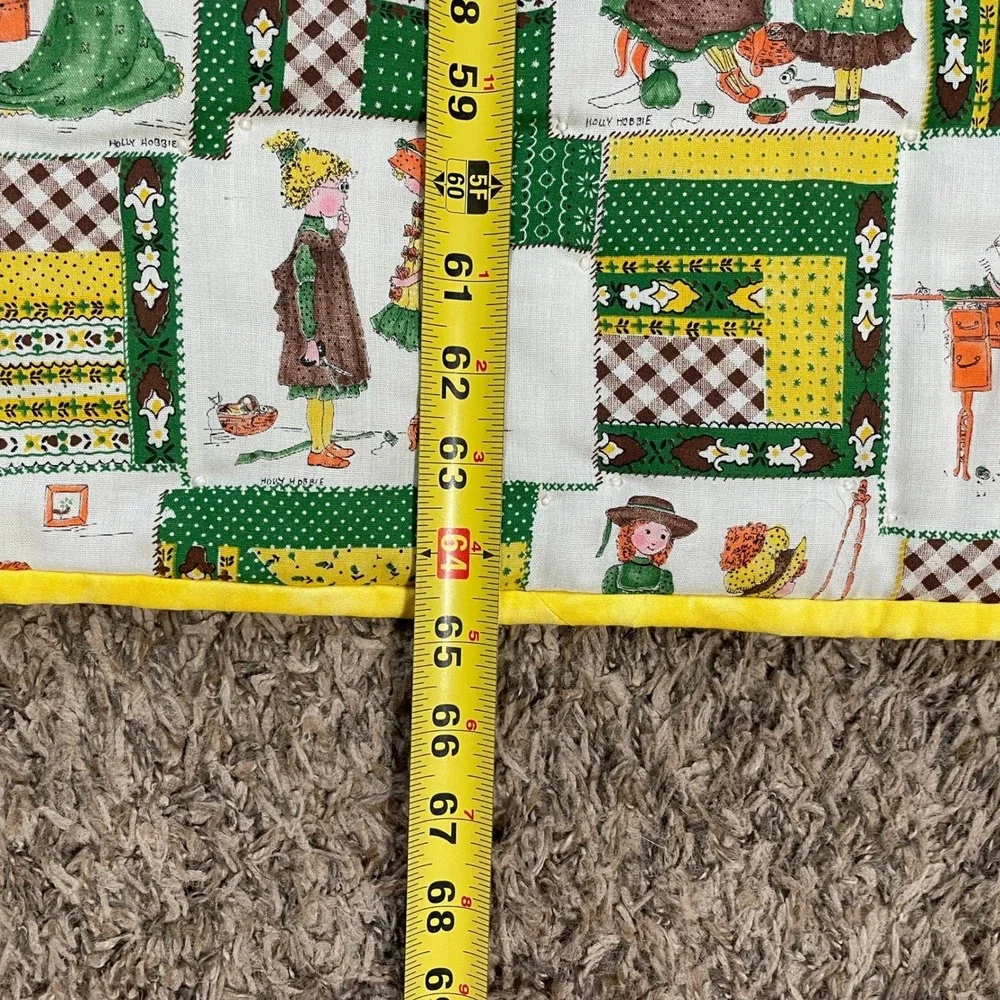 Vintage Holly Hobbie Quilt Blanket Children Kids Play Mat Farmhouse Decor 65x41